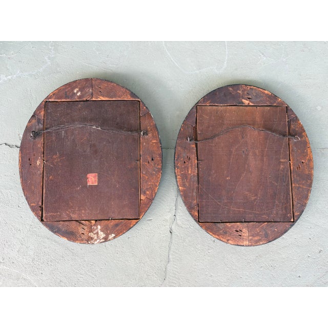 Antique Oval Portrait Prints of George Washington & Martha Washington — Pair, Early 19th Century, Black Ebonized Frames For Sale - Image 11 of 12