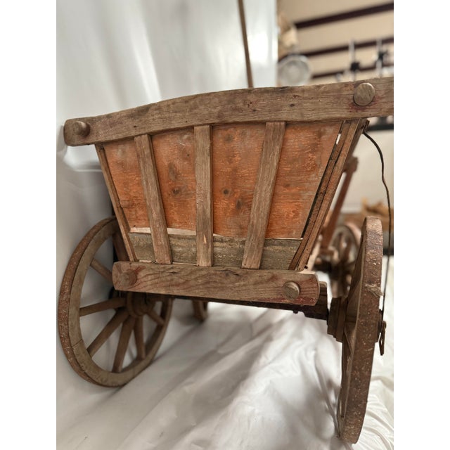 Farm Cart Vintage Wagon With Sides 27 X 12.4 For Sale - Image 6 of 12