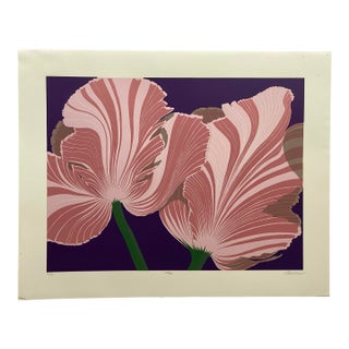 Post Modern Serge Samama Tulips Serigraph, 1983 For Sale