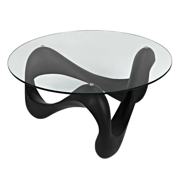 Not Yet Made - Made To Order NOIR Orion Coffee Table, Black Resin Cement with Glass For Sale - Image 5 of 5