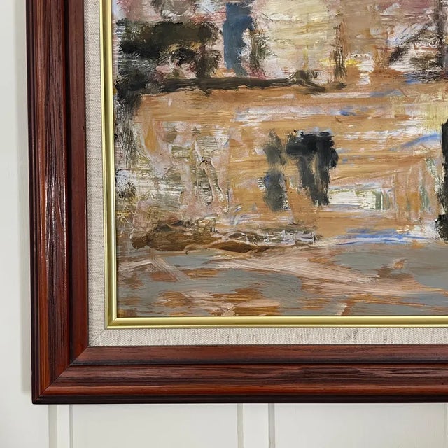 Mid-Century Modern 1963 Mid Century Swedish Modernist Oil Painting by Vidar Bäckman For Sale - Image 3 of 14
