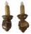 A beautiful pair of hand carved giltwood baroque Italian 17th century arm sconces. Intricately carved floral bases and...