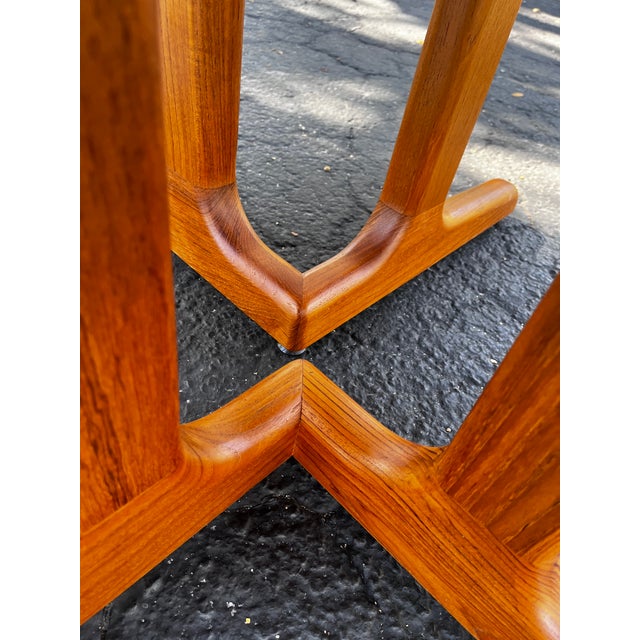 Mid Century Nordic Modern Teak Extendable Dining Table For Sale - Image 12 of 18