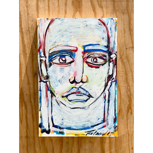 Late 20th Century Contemporary Original Abstract Oil Signed Roland For Sale - Image 5 of 8