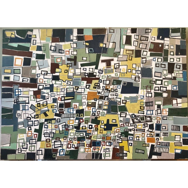 1960s Yona Lotan, Untitled Abstract Cityscape For Sale - Image 5 of 10