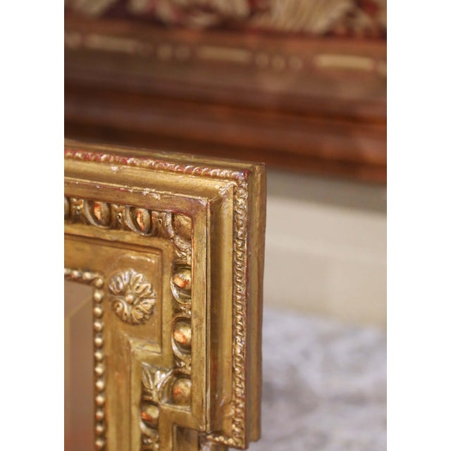 19th Century French Louis XVI Giltwood Mantel Mirror With Musical Trophy Crest For Sale In Dallas - Image 6 of 11