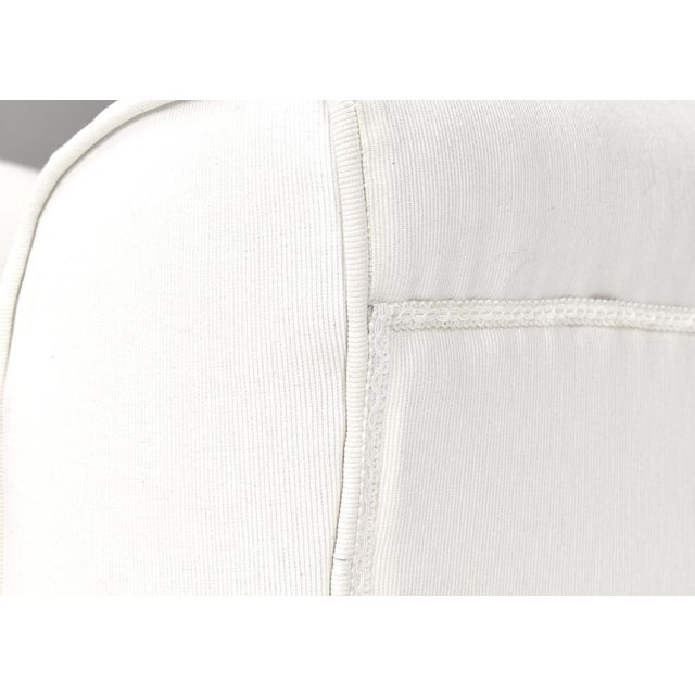 Set of Italian Armchair and Ottoman in White Fabric, Italy, 1940s For Sale - Image 16 of 17