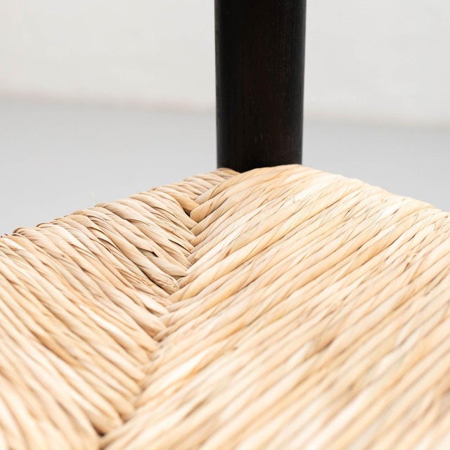 Wood and Rattan Chairs attributed to Charlotte Perriand, 1980s, Set of 4 For Sale - Image 9 of 18