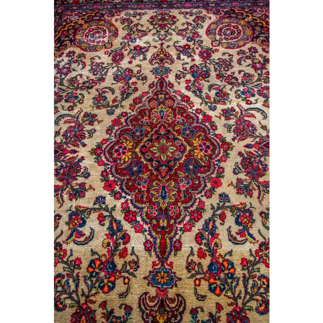 Vintage Floral Yazd Rug For Sale - Image 4 of 10