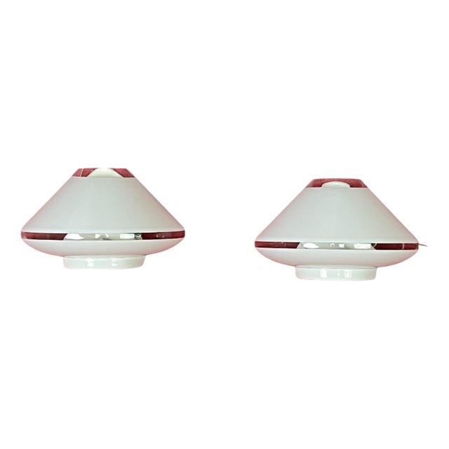 Mid-Century Italian Murano Glass Wall Lamps, 1960s, Set of 2 For Sale