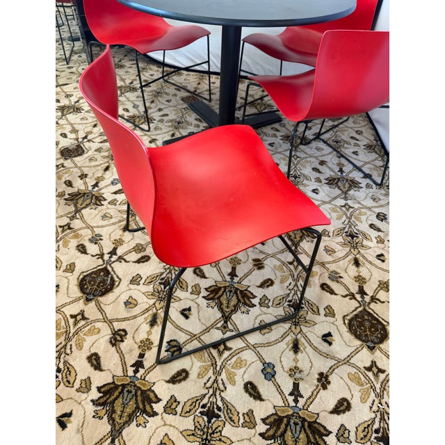 Metal Knoll Massimo Vignelli 5 Pc Dining Set, Round Table & 4 Chairs For Sale - Image 7 of 12