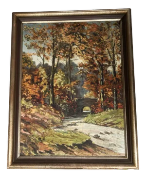 A. Maillien, Autumn Landscape, Oil Painting, 1940s