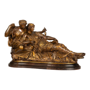 French Grand Tour Bronze Sculpture “Two Fates” After Jean-Baptiste Clesinger