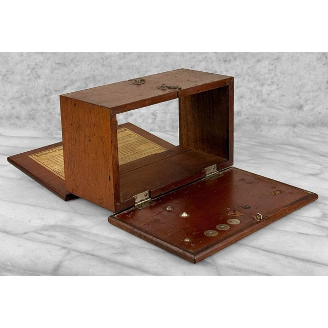 Antique Traditional Mahogany Double Hinged Storage Box For Sale - Image 6 of 11