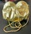 Mid-Century Modern Italian Andrea Carrano Gold Leather Disco Bag For Sale - Image 3 of 10