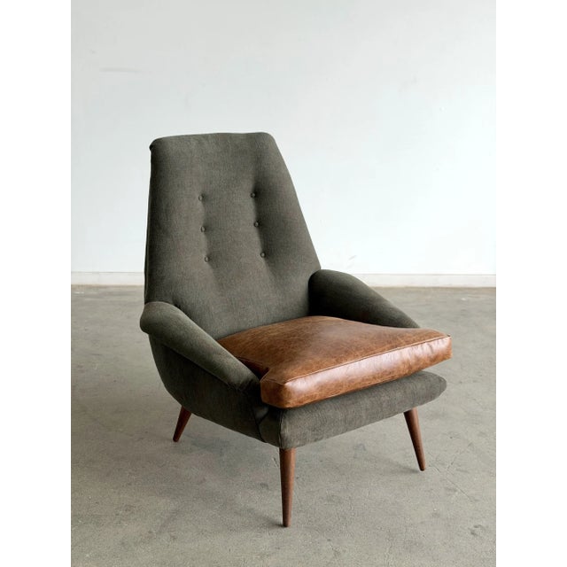1960s Danish Modern High Back Lounge Chair For Sale - Image 10 of 11