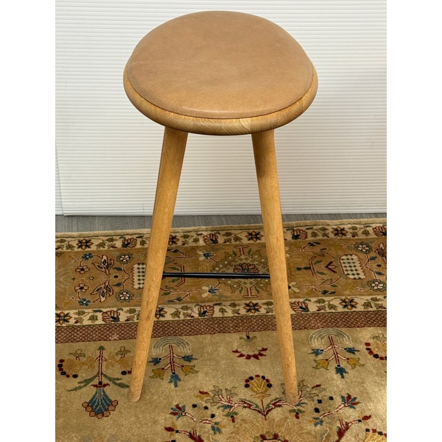 Tan Space Copenhagen for Mater Soaped Oak Wood Counter Stools, Set of Six For Sale - Image 8 of 12