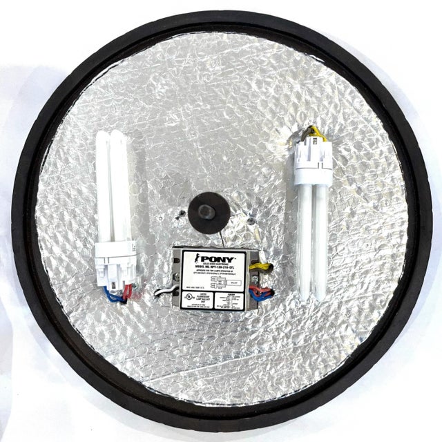 Metal 2000s Hammered Iron and Gilt Durango Flush Mount by Kalco For Sale - Image 7 of 12