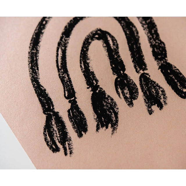 "Tassels" Contemporary Abstract Oil Pastel Drawing For Sale - Image 4 of 4