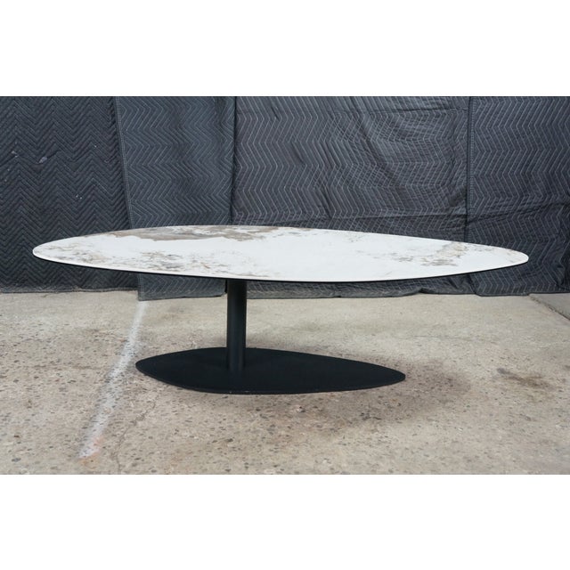 Lerin Ceramic Faux Marble Modern Contemporary Coffee Table 57" For Sale - Image 11 of 16