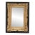 1980s French Brown Gilded Wall Mirror in Black Wooden Display Case For Sale