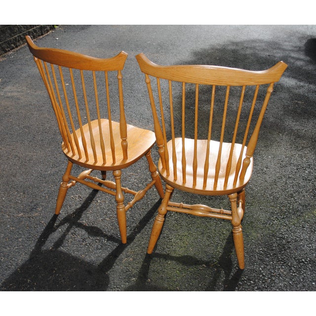 English Vintage Dinaire Fan Back Windsor Maple Chairs - A Pair For Sale - Image 3 of 4