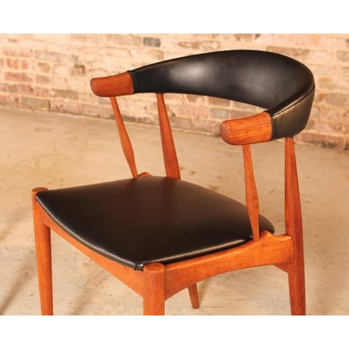 Black Mid-Century Modern Danish Model BA113 Teak Dining Chairs by Johannes Andersen for BRDR Andersen, 1960s, Set of 4 For Sale - Image 8 of 15