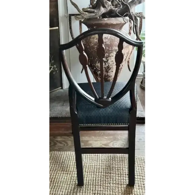 American Federal Shield Back Chair With Inlaid Marquetry and Nailheads For Sale - Image 4 of 11
