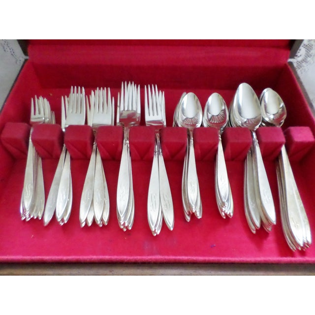 Vintage Gorham Sterling Silver Gossamer Pattern Flatware Service for 12 - 126 Pieces For Sale - Image 9 of 13