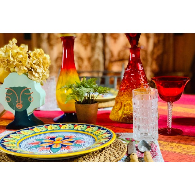 Rare Vintage Mid-Century Bill Blenko Designed Art Glass Air Twist Ruby Goblets/Wine Glasses- Set of 6 For Sale - Image 11 of 12