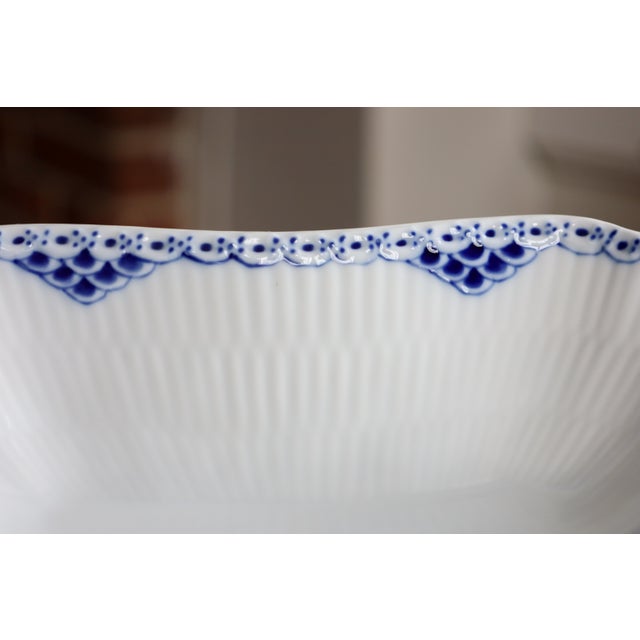 Ceramic Vintage Royal Copenhagen Princess Blue Hand-Painted Porcelain Square Serving Bowl - #111/708 For Sale - Image 7 of 9