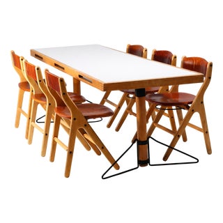 Conference Table with Chairs from Marc Held, 1970s, Set of 7 For Sale
