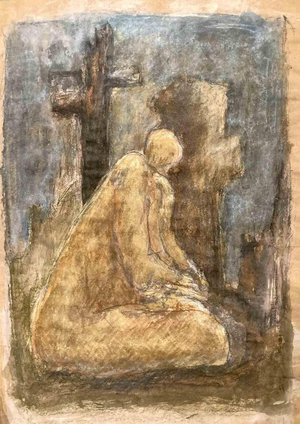 David Euler, Prayer, 1985, Mixed Media Drawing on Paper