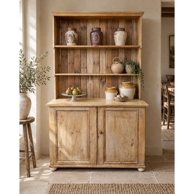 Rustic Late 19th Century Pine Kitchen Dresser with Open Shelving, 1890s For Sale - Image 3 of 10