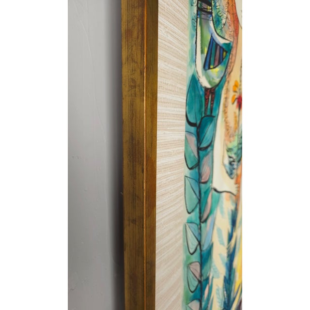 Pair of Whimsical European Mid Century Watercolor Paintings For Sale - Image 13 of 14