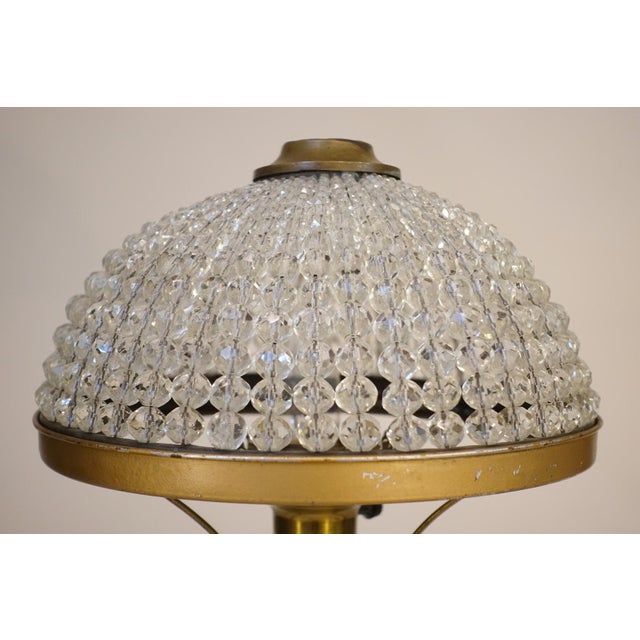 Victorian Hurricane Urchin Glass Ball Dome Shade Brass Marble Table Lamp 1920's For Sale - Image 9 of 12