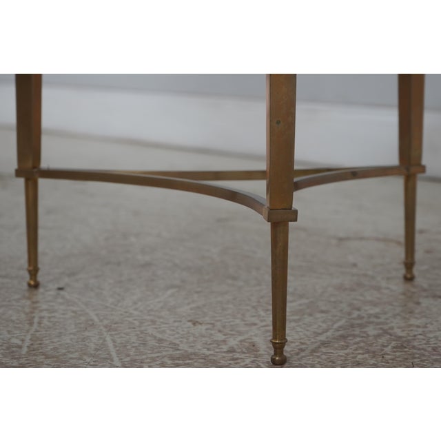 1990s Global Views Round Granite Directorie Top Brass Table For Sale - Image 5 of 12