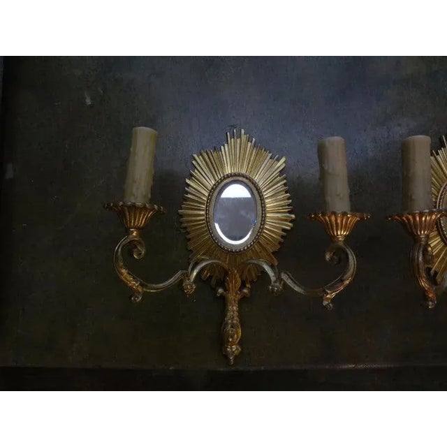 Baguès French Maison Bagues Style Bronze Sunburst Sconces-A Pair For Sale - Image 4 of 12