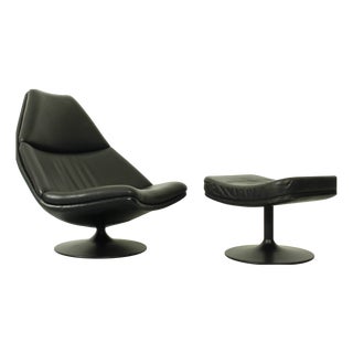 Set of F588 Lounge Chair and P585 Ottoman by Geoffrey Harcourt for Artifort, 1960s For Sale