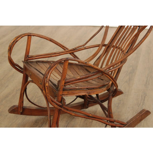 Antique Rustic Adirondack Children's Bentwood Rocking Chair | Chairish