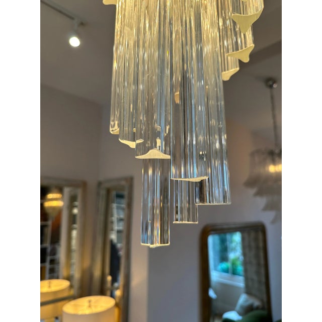 1980s Large Italian Murano Glass Spiral Chandelier from Novaresi, 1980s For Sale - Image 5 of 9