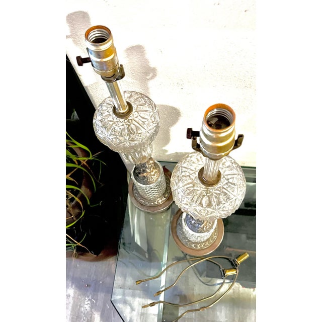 Hollywood Regency Pair of 1940s Hollywood Regency Cherub Waterford Lamps No Labels, Appraised as Stiffel Circa 1940’s. For Sale - Image 3 of 12