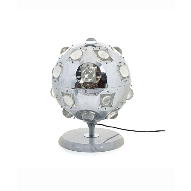 Table Lamp in Chromed Metal and Glass by Oscar Torlasco for Stilkronen, in Very Good conditions. Designed 1960 to 1969 I...