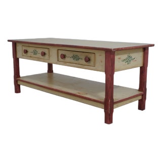 American Heritage Country Hand Painted Coffee Table For Sale