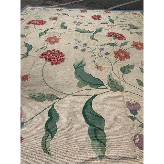 Textile 11ft 8in × 13ft 11in Starck Portuguese Petit-Point Area Rug For Sale - Image 7 of 12