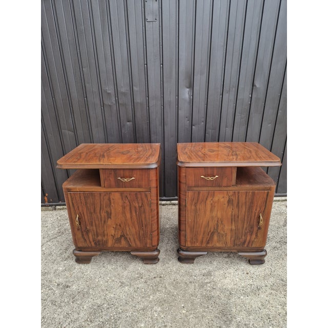 Art Deco Burl Bedside Tables, 1930, Set of 2 For Sale - Image 4 of 11