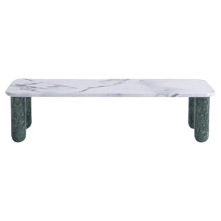 Small White and Green Marble Sunday Coffee Table by Jean-Baptiste Souletie For Sale