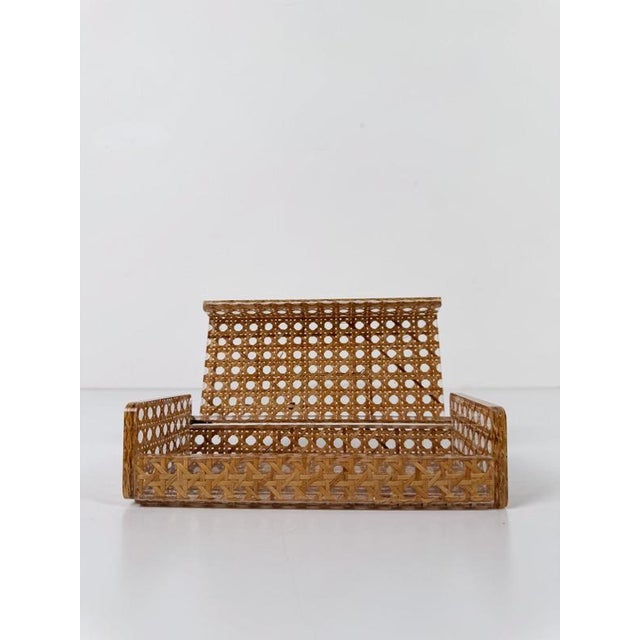 Mid-Century Rectangular Box in Acrylic Glass and Cane Webbing in the style of Dior Home, 1970s For Sale - Image 8 of 18