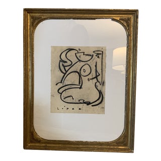 Lucia Lopez Study in Vintage Gilt Frame For Sale