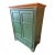 Traditional Painted Wood Armoire in Sage Green With Natural Wood Crowm For Sale